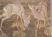 Franz Marc Deer at Dusk (mk34) oil painting on canvas